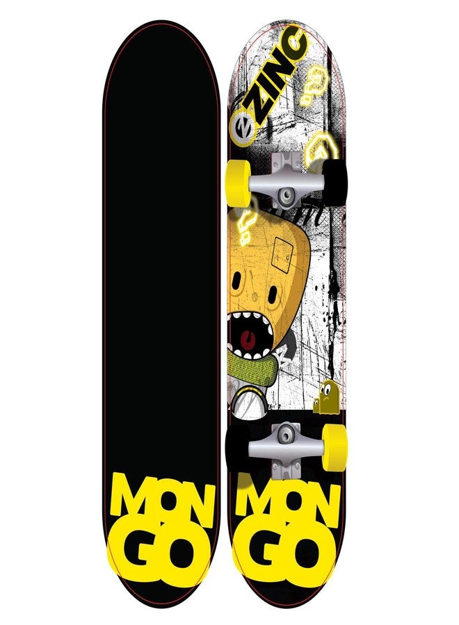 Zinc Kids Hardwood Mongo Skateboard, Yellow, Medium.uk - Image 1
